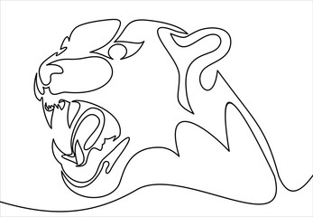 Jaguar head line.Continuous one line