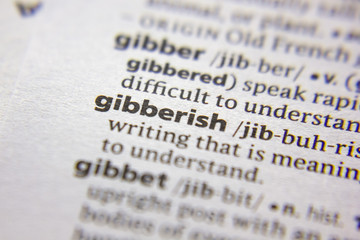 Word or phrase Gibberish in a dictionary. - obrazy, fototapety, plakaty