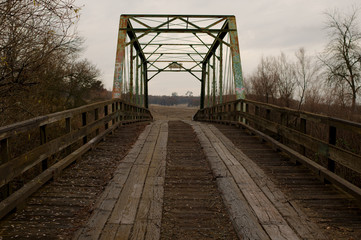 Old wooden bridge over the creek