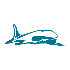 sharks drawn in line-continuous line drawing