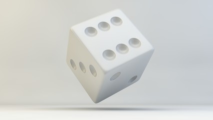 3d rendering, 3d illustration. Dices on a light background.