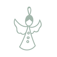 Vector illustration of the flying angel Christmas tree toy
