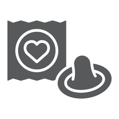 Condom glyph icon, valentine and holiday, protect rubber sign, vector graphics, a solid pattern on a white background, eps 10.