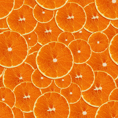 seamless set texture with juicy slices of orange stacked on top of each other for a menu, concept of vegetarian, vitamin and wholesome food, background, pattern for textile, wallpaper, copy space