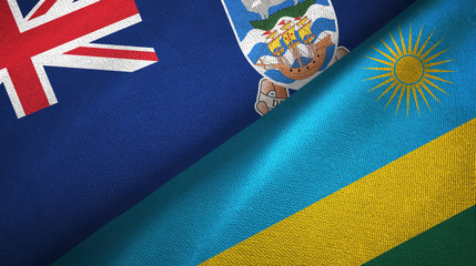 Falkland Islands and Rwanda two flags textile cloth, fabric texture