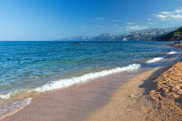 view of Palmasera beach in Cala Gonone, Sardinia