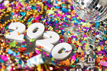 Celebrating Happy New Year 2020 With Colorful Confetti