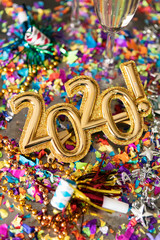 Fototapeta premium Celebrating The New Year With Gold 2020 Glasses