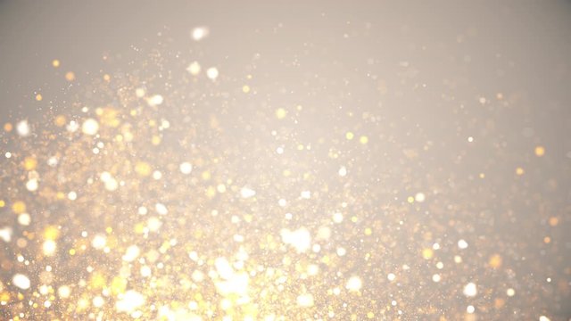 golden dust, light golden holiday background with glowing particles, abstract animation with sparkle glitter