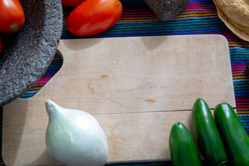 Ingredientes para salsa picante mexicana típica