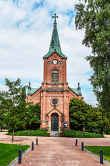 Front facing view at Jyvaskyla church in central Finland.