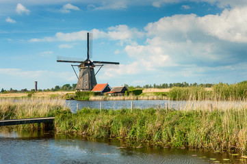 Kinderdijk is the largest cluster of historic windmills in the Netherlands.