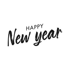 Fototapeta premium Happy new year typography sign. Vector Lettering Composition. Holiday design for greeting card.