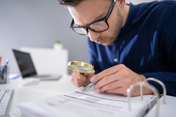 Businessman Analyzing Document