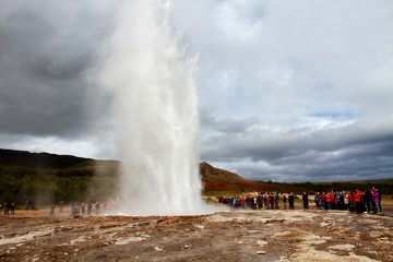 strokkur geyser eruption, Golde circle, Iceland 