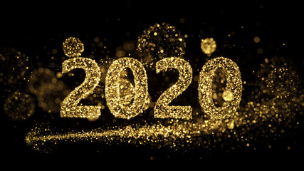 Happy New Year 2020 - Golden Sparkles