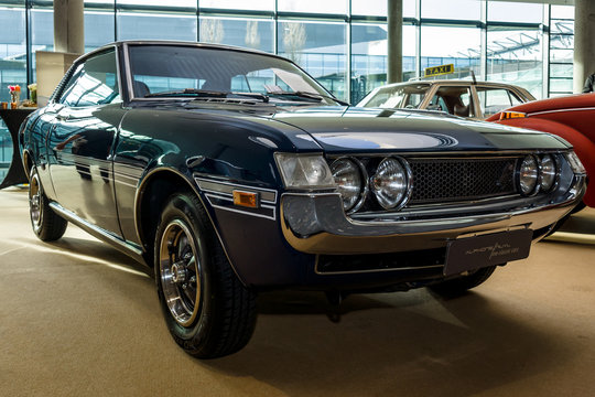 STUTTGART, GERMANY - MARCH 04, 2017: Sports car Toyota Celica Coupe 1600 GT, 1974. Europe's greatest classic car exhibition "RETRO CLASSICS"