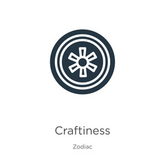 Craftiness icon vector. Trendy flat craftiness icon from zodiac collection isolated on white background. Vector illustration can be used for web and mobile graphic design, logo, eps10