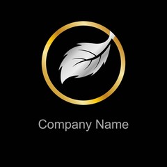 leaf gold symbol, for a luxury logo