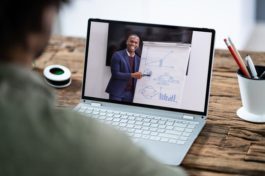 Man Participating In Online Coaching Session