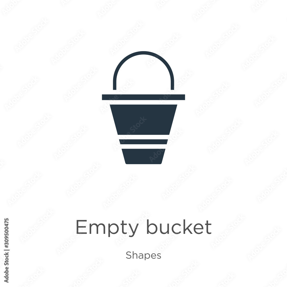Poster empty bucket icon vector. trendy flat empty bucket icon from shapes collection isolated on white bac