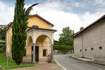 Fototapeta na wymiar San Rocco chapel in Bollengo town, Turin, region Piemonte, Italy