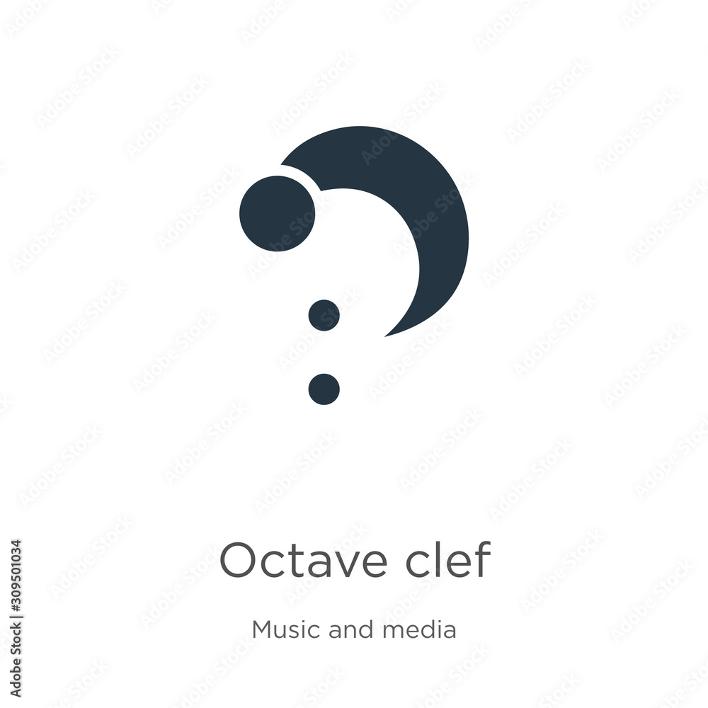 Poster octave clef icon vector. trendy flat octave clef icon from music and media collection isolated on wh