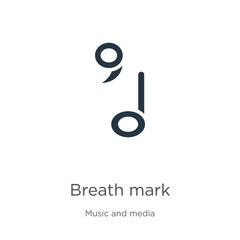 Breath mark icon vector. Trendy flat breath mark icon from music and media collection isolated on white background. Vector illustration can be used for web and mobile graphic design, logo, eps10