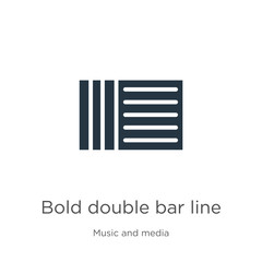 Bold double bar line icon vector. Trendy flat bold double bar line icon from music and media collection isolated on white background. Vector illustration can be used for web and mobile graphic design,