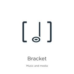 Bracket icon vector. Trendy flat bracket icon from music and media collection isolated on white background. Vector illustration can be used for web and mobile graphic design, logo, eps10