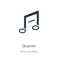 Quaver icon vector. Trendy flat quaver icon from music and media collection isolated on white background. Vector illustration can be used for web and mobile graphic design, logo, eps10