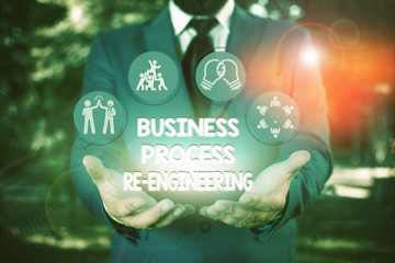 Writing note showing Business Process Re Engineering. Business concept for the analysis and design...