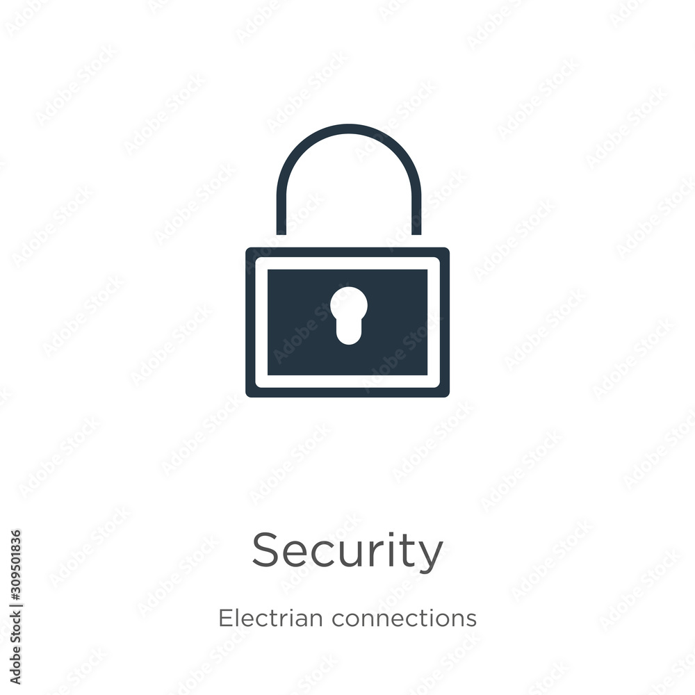 Poster security icon vector. trendy flat security icon from electrian connections collection isolated on wh