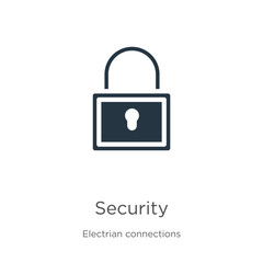 Security icon vector. Trendy flat security icon from electrian connections collection isolated on white background. Vector illustration can be used for web and mobile graphic design, logo, eps10