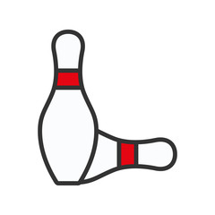 Bowling pin vector icon design templates