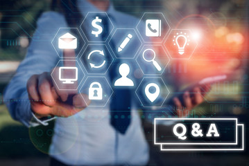 Writing note showing Q And A. Business concept for defined as questions being asked and answers