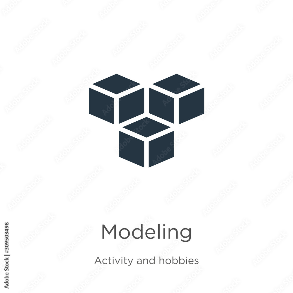 Aufkleber modeling icon vector. trendy flat modeling icon from activity and hobbies collection isolated on whi