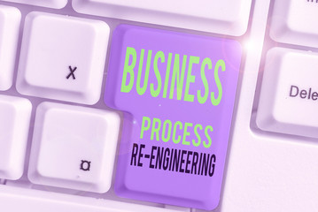 Conceptual hand writing showing Business Process Re Engineering. Concept meaning the analysis and...