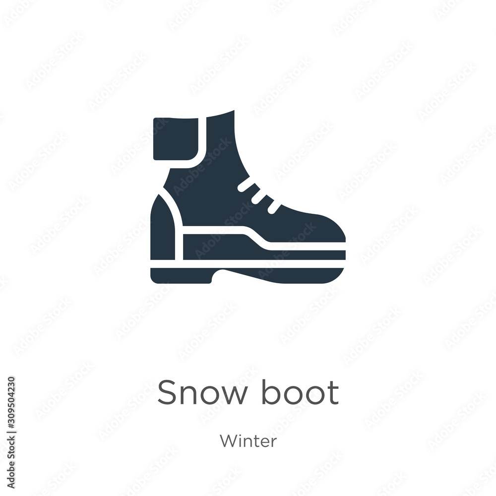 Poster snow boot icon vector. trendy flat snow boot icon from winter collection isolated on white backgroun