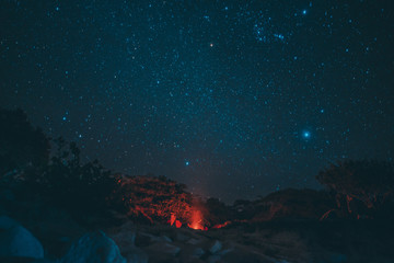 bonfire with stars