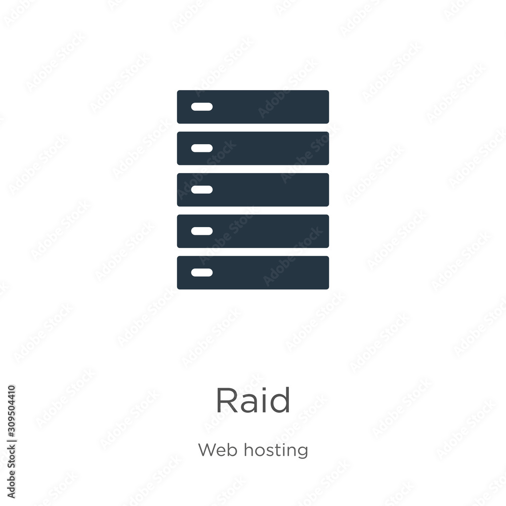 Poster raid icon vector. trendy flat raid icon from web hosting collection isolated on white background. ve