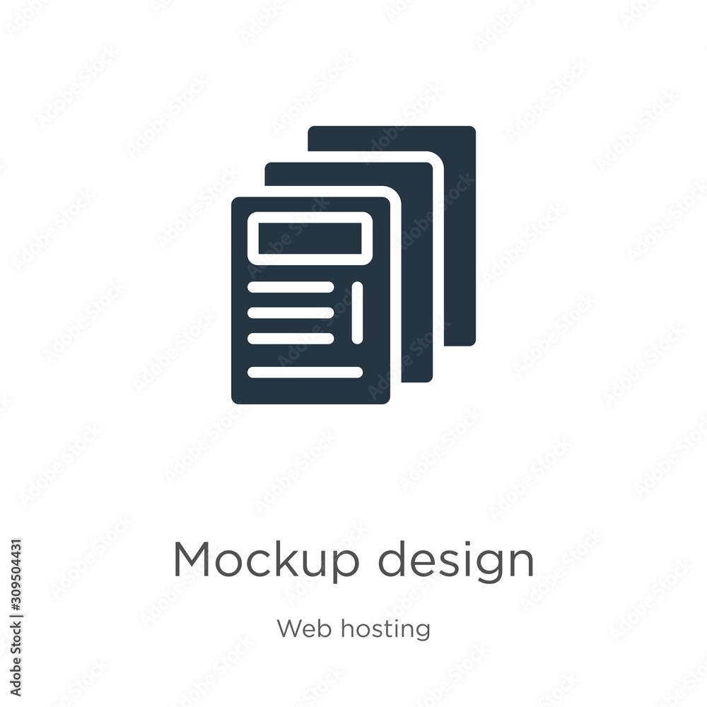 Poster mockup design icon vector. trendy flat mockup design icon from web hosting collection isolated on wh