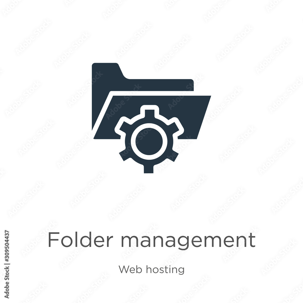 Poster folder management icon vector. trendy flat folder management icon from web hosting collection isolat