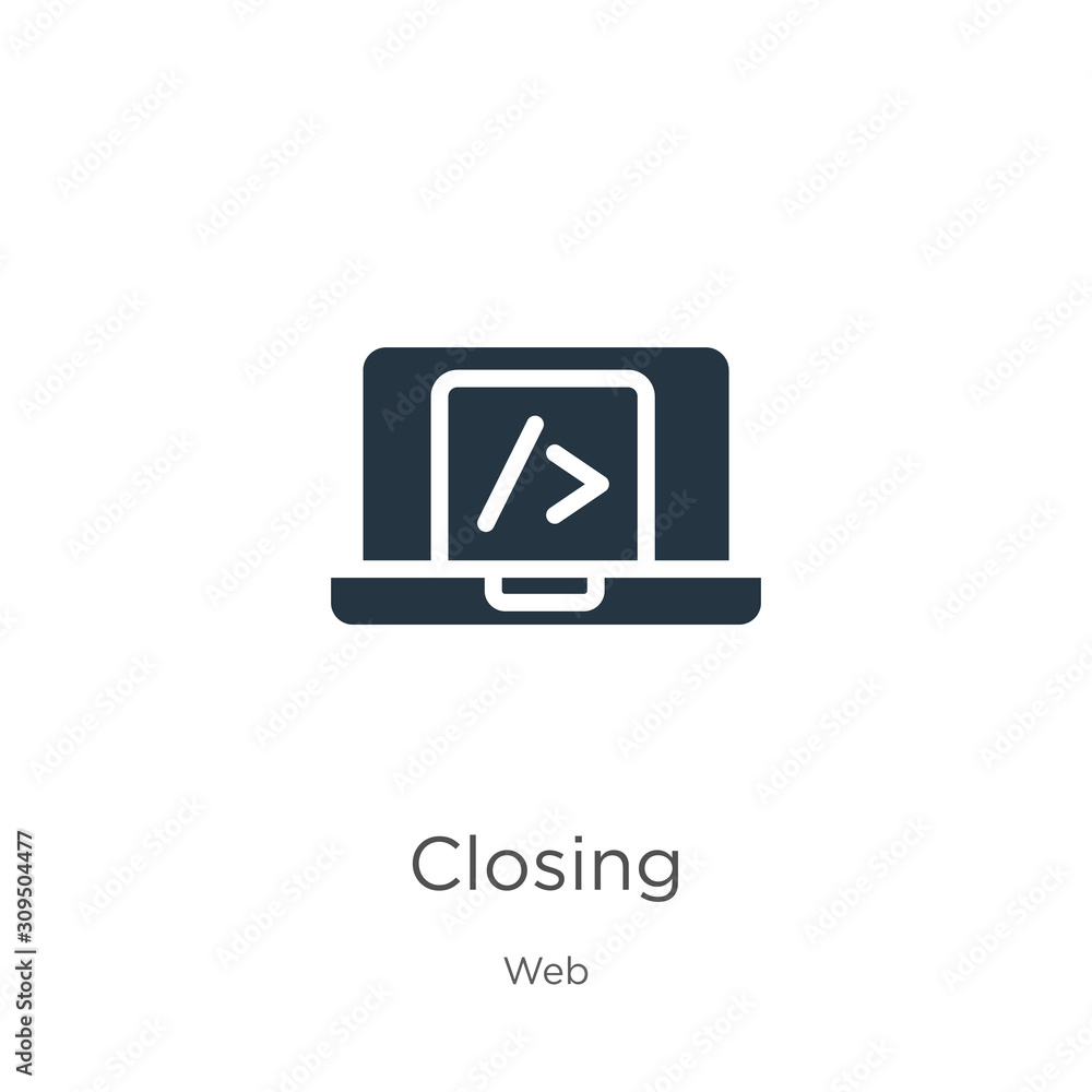 Poster closing icon vector. trendy flat closing icon from web collection isolated on white background. vect