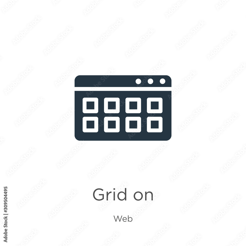 Poster grid on icon vector. trendy flat grid on icon from web collection isolated on white background. vect