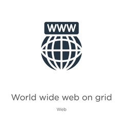 World wide web on grid icon vector. Trendy flat world wide web on grid icon from web collection isolated on white background. Vector illustration can be used for web and mobile graphic design, logo,