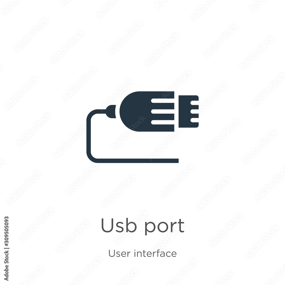 Aufkleber usb port icon vector. trendy flat usb port icon from user interface collection isolated on white bac