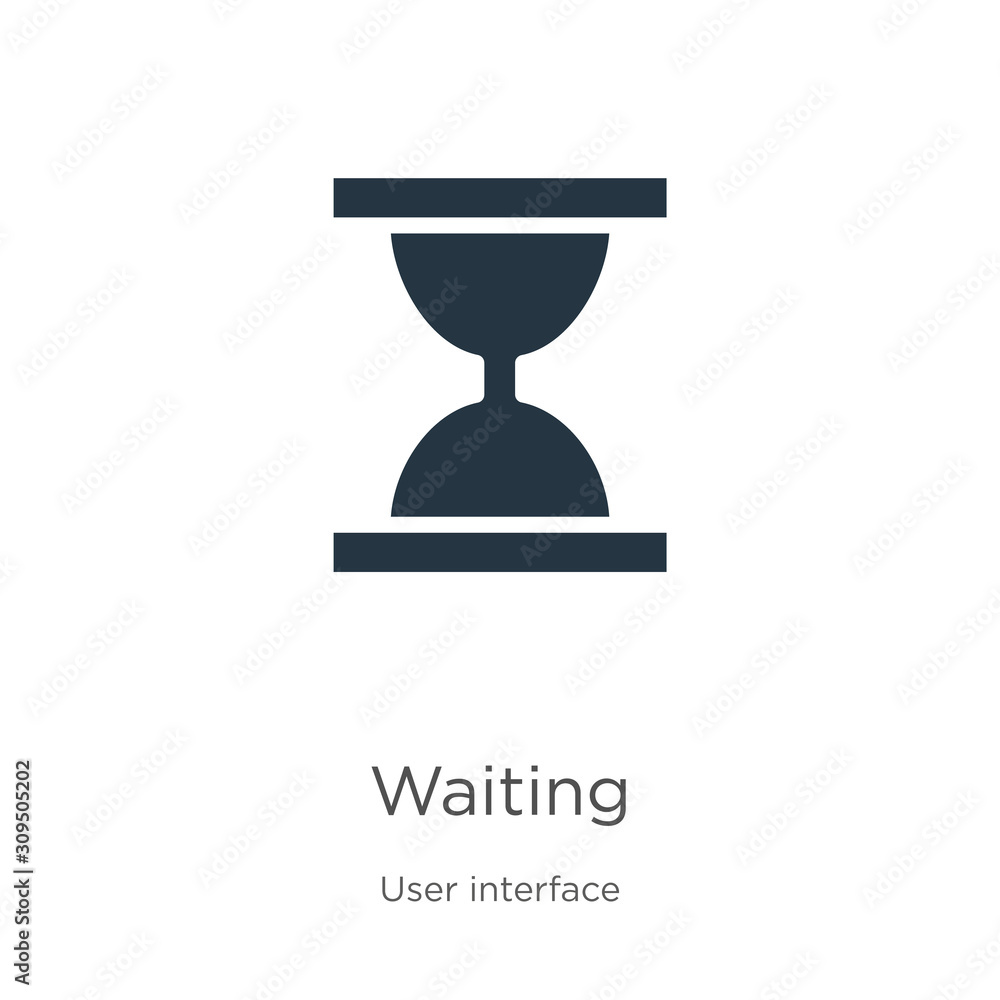 Poster waiting icon vector. trendy flat waiting icon from user interface collection isolated on white backg