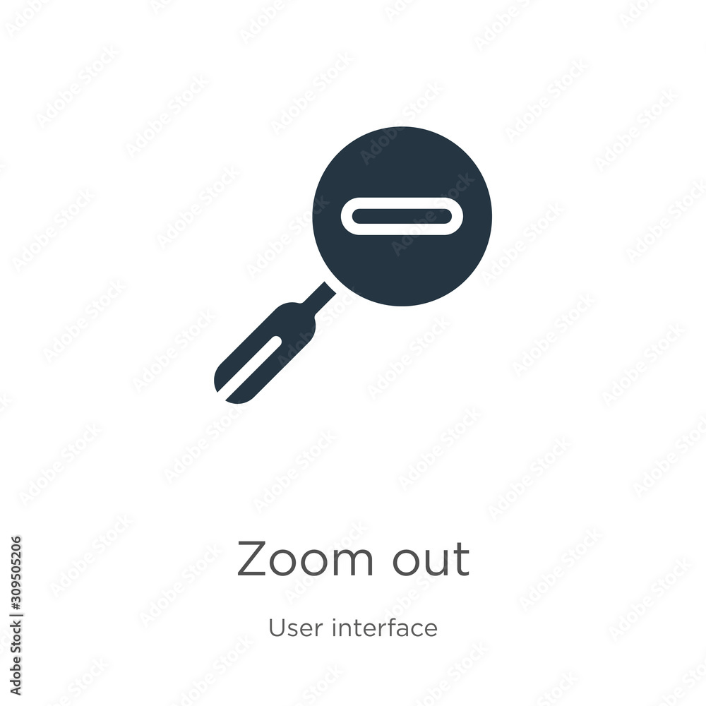 Poster zoom out icon vector. trendy flat zoom out icon from user interface collection isolated on white bac