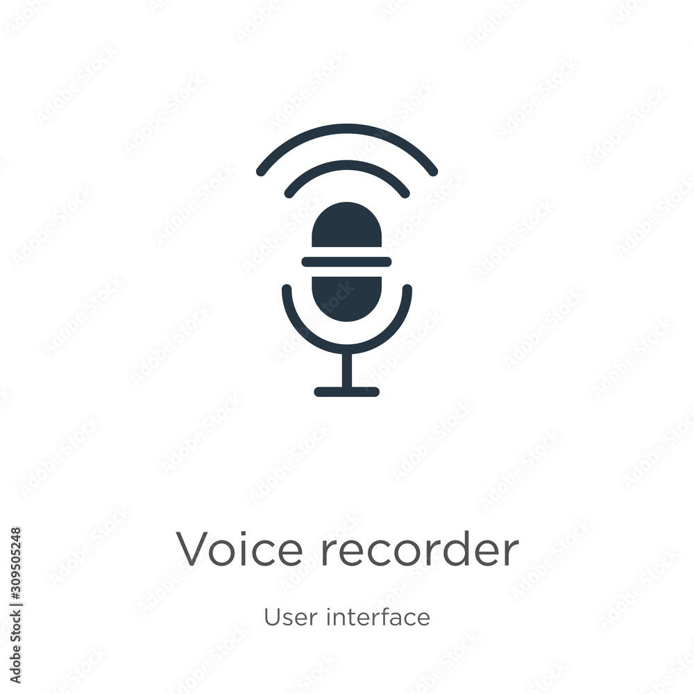 Poster voice recorder icon vector. trendy flat voice recorder icon from user interface collection isolated 